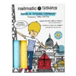 Nailmatic - Coffret Tattoo pen BLEU CIEL et JAUNE