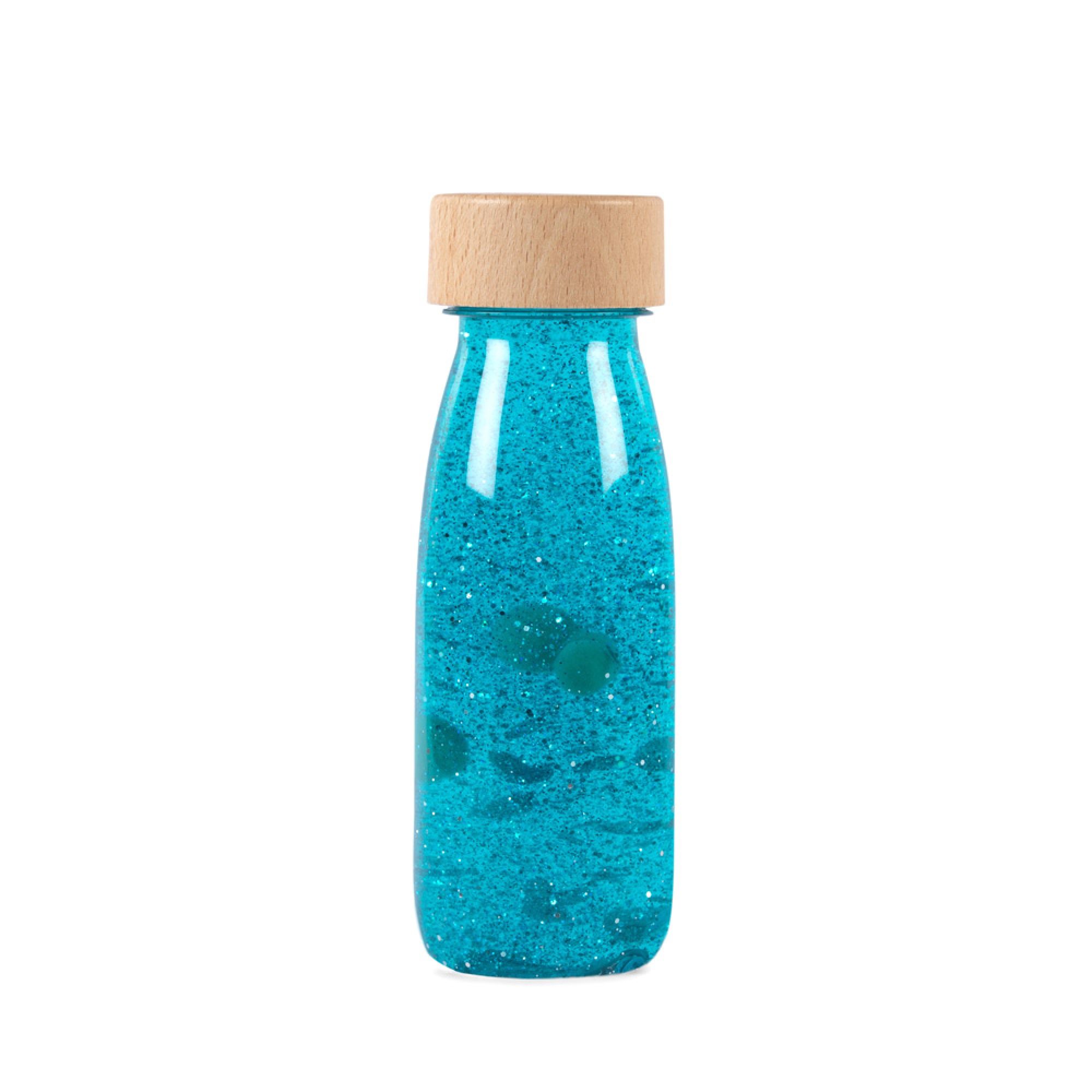 petit-boum-float-bottle-turquoise-petit-boom_OA Petit Boum - Bouteille sensorielle turquoise – Image 1